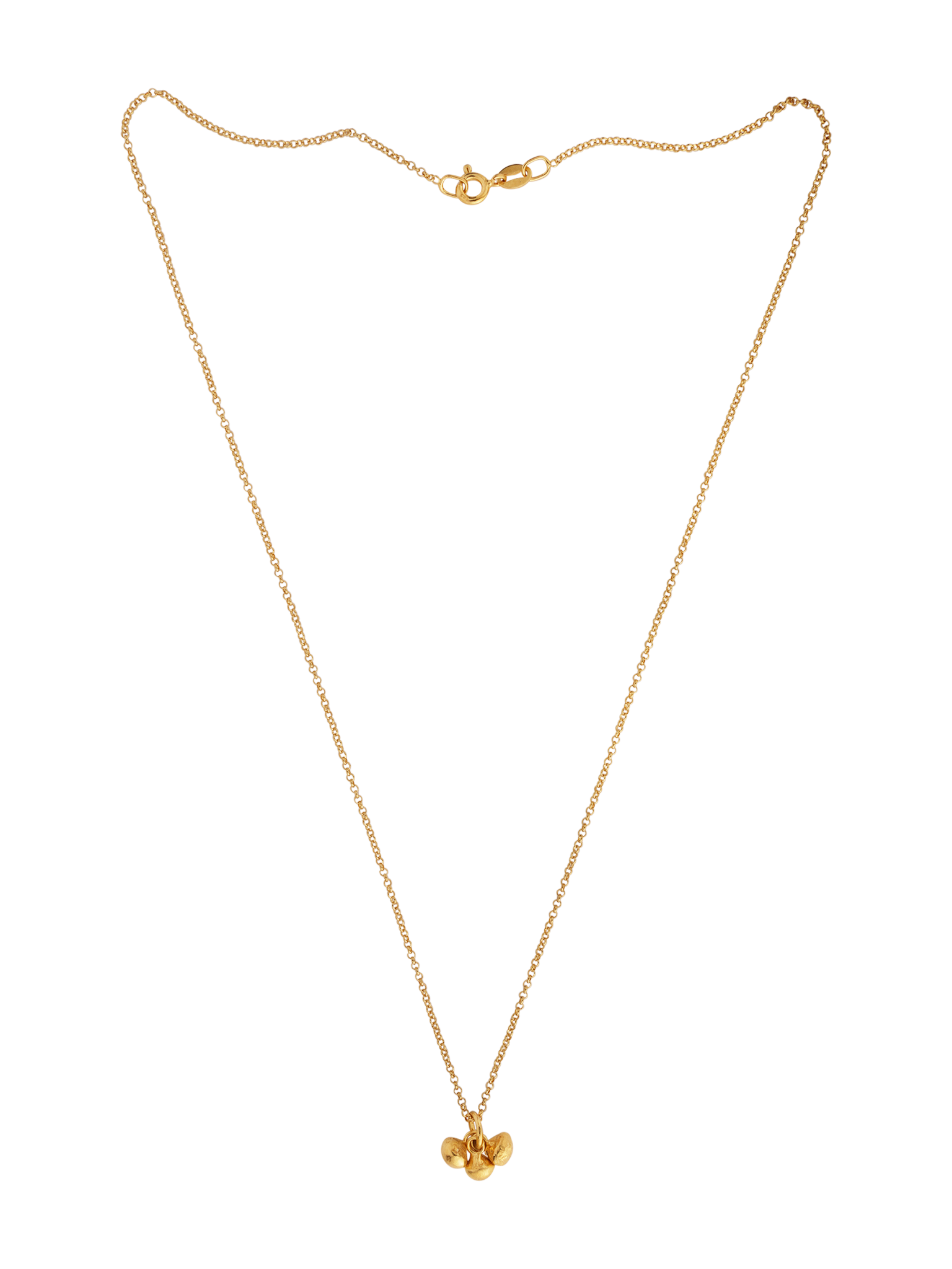 18kt gold vermeil triple pebble necklace